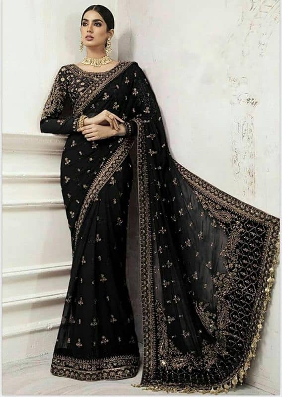 stitched embroidery saree/stitched velvet dress /stitched 3pc dresses 1