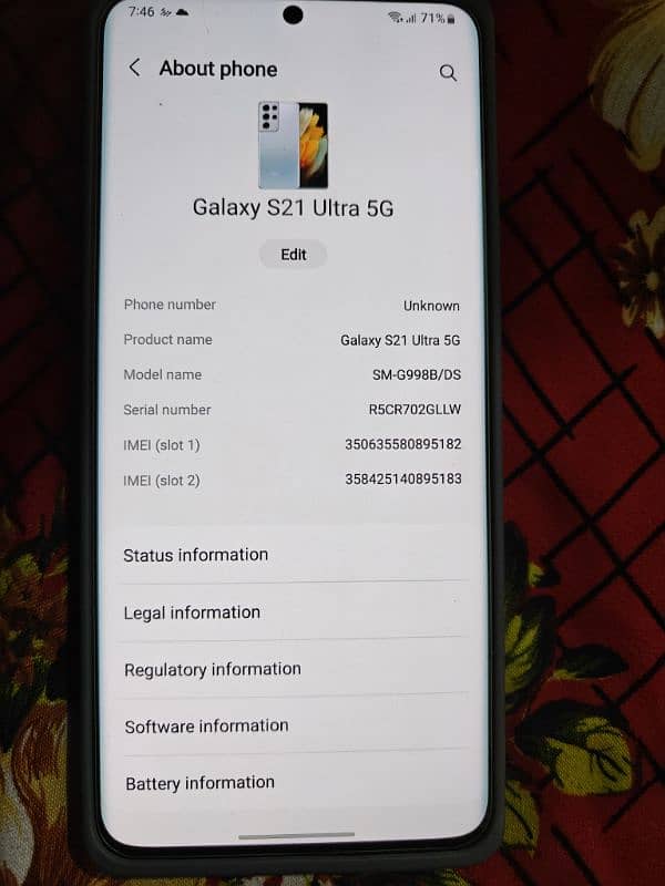 Samsung 21 ultra urgent sale , Non PTA , Sim time available 2