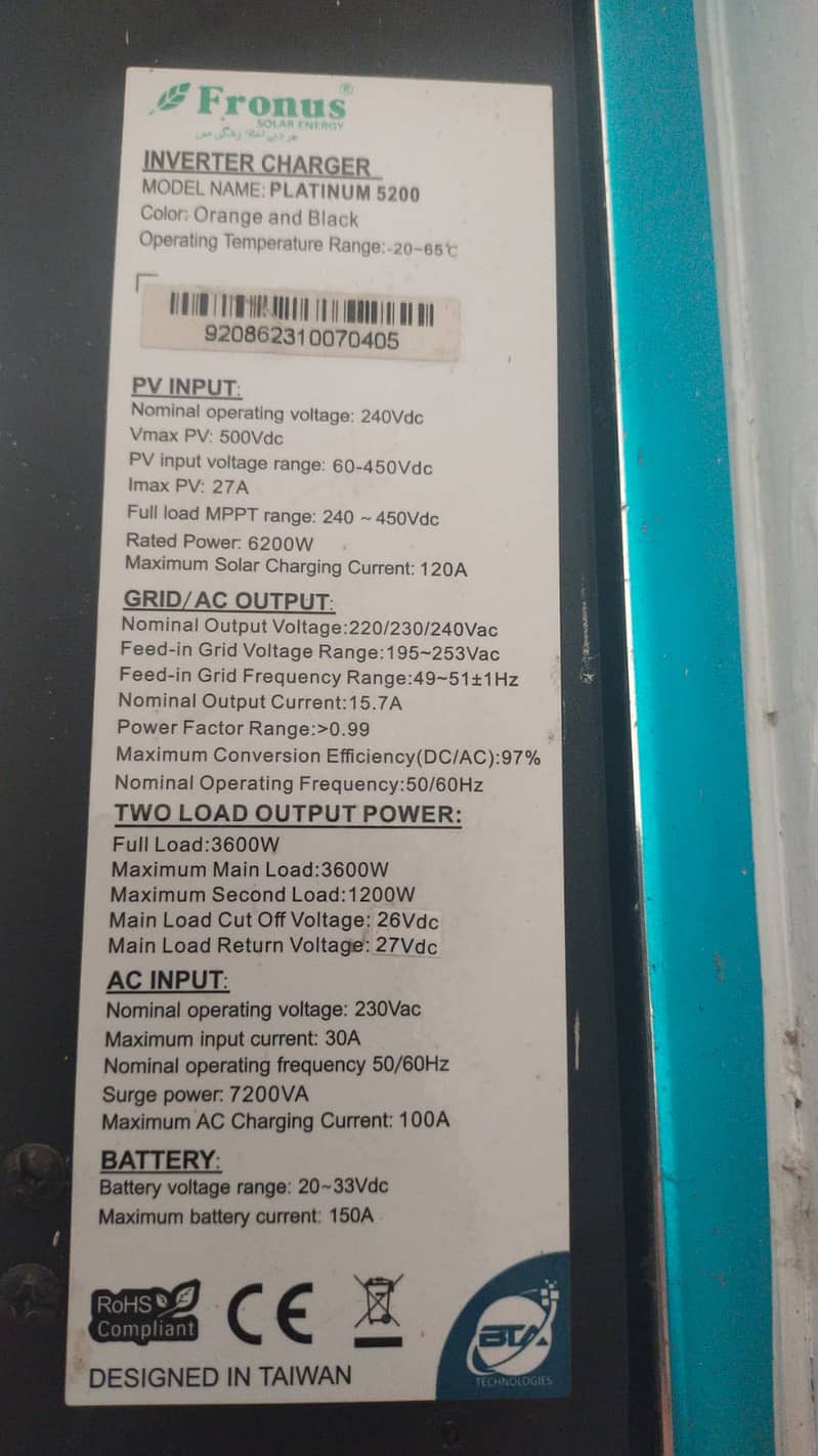 Fronus Inverter pv5200 1