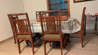 Six chair dining table / Sheesham wood/ Solid wood / oval shape