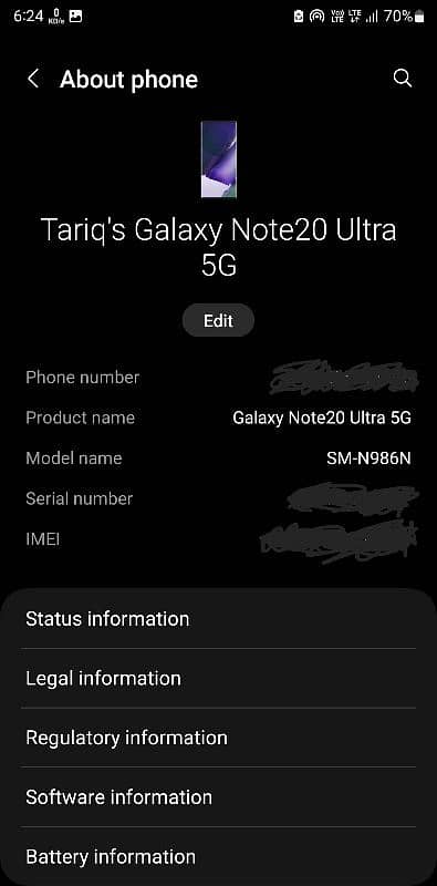 Samsung galaxy note 20 ultra ram 12gb rom 256 3