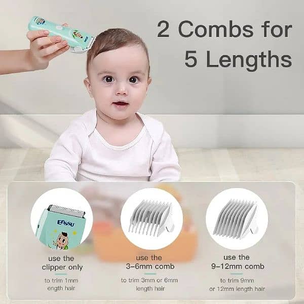 ENSSU Baby Hair Clippers, Quiet Hair Clipper for Kids 4