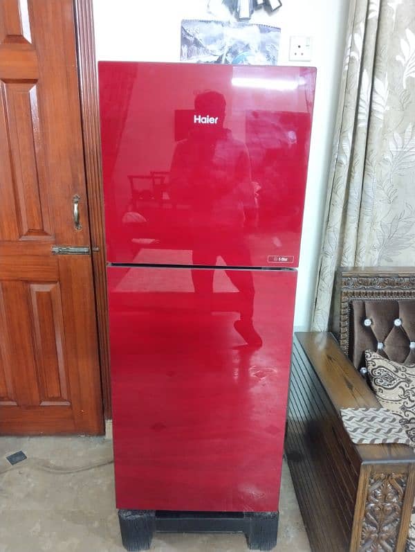 Haier Refrigerator HRF-246 EPR-01 Red Glass Door 1