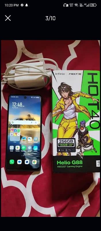 Infinix hot 40 with complete box and accessories 2