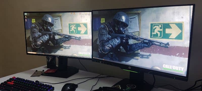 GAMING LCDS Asus 165hz , Hp 27x both 27 inches. 2