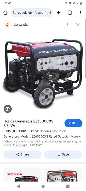 Honda 5.5 kva only 4to5 hours running 270000(03272184189) 1