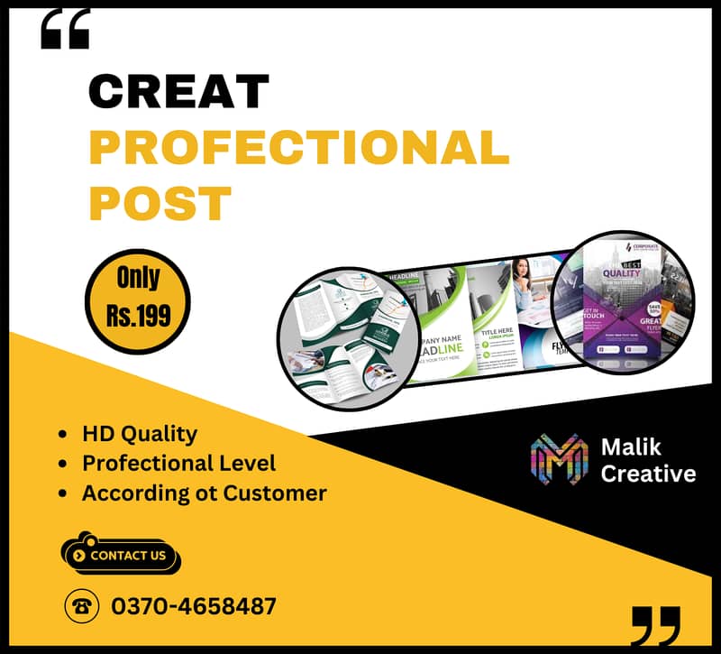 Profectional Post Design | Only on 180 | Created by Malik Creative 0