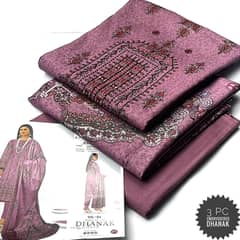 Unstiched Ladies Suit Winter Collection 3Pc Dhanak