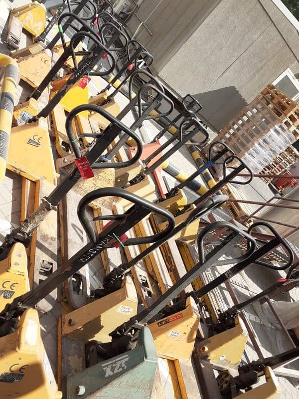 Steel bar cutter and bending machine. Pallet Trolley. Pallet Truck 16