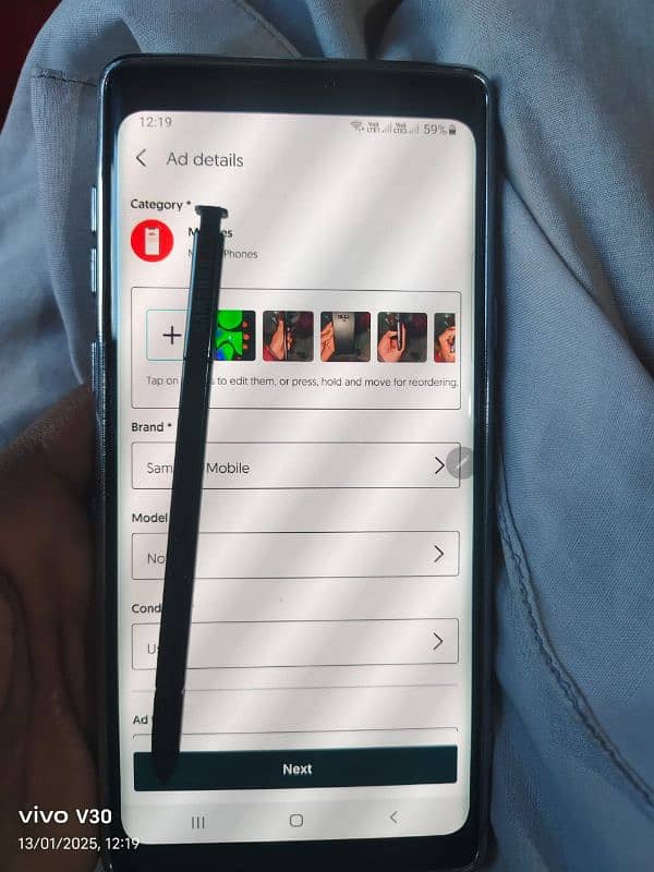 Sumsung glaxy Note 9 with orignal Charger 10/9 8