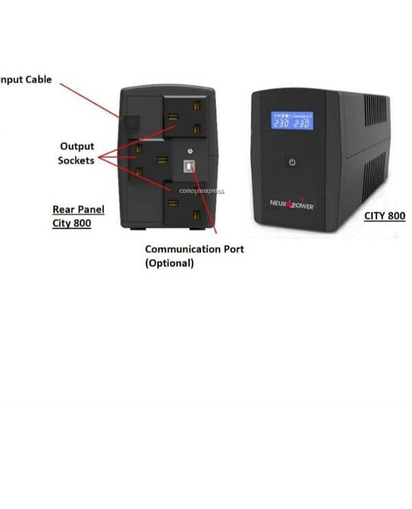 NEUROPOWER CITY 800VA LINE INTERACTIVE UPS BACKUP BATTERY POWERTANK 1