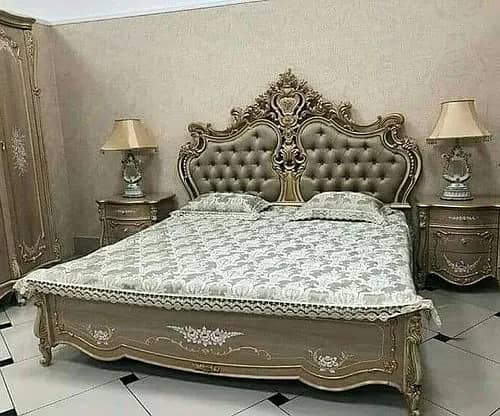 Bed Set - Bedroom Set - King Size Bed - Wooden Bed with side Table 16