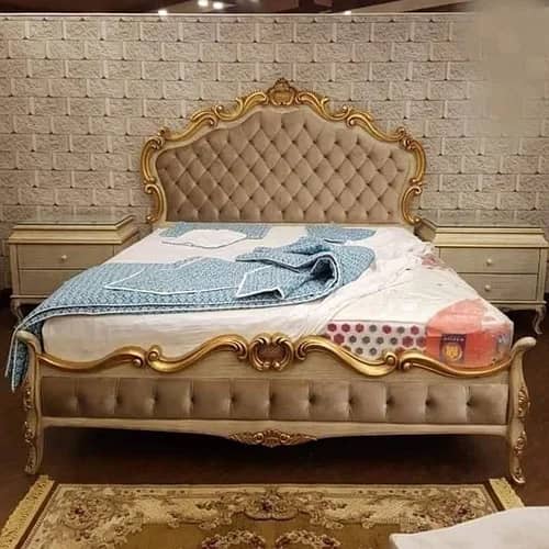 Bed Set - Bedroom Set - King Size Bed - Wooden Bed with side Table 19