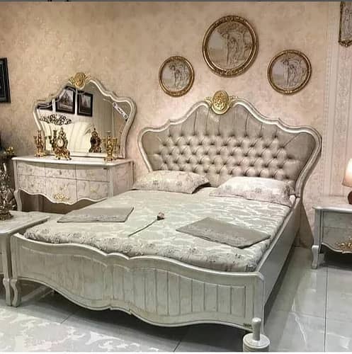 Bed Set - Bedroom Set - King Size Bed - Wooden Bed with side Table 6