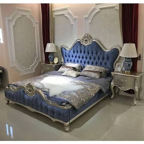 Bed Set - Bedroom Set - King Size Bed - Wooden Bed with side Table 8