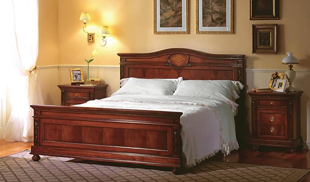 Bed Set - Bedroom Set - King Size Bed - Wooden Bed with side Table 13