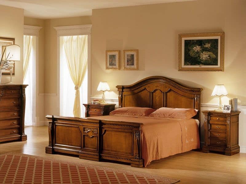 Bed Set - Bedroom Set - King Size Bed - Wooden Bed with side Table 14