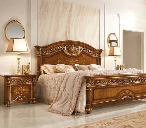 Bed Set - Bedroom Set - King Size Bed - Wooden Bed with side Table 15