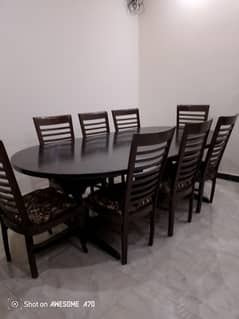 Eight chair dining table