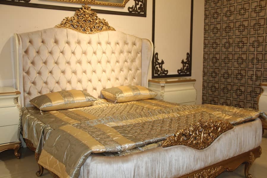 Bed Set - Bedroom Set - King Size Bed - Wooden Bed with side Table 17