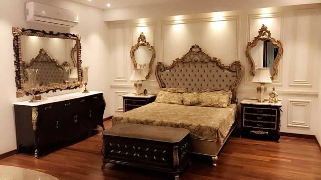 Bed Set - Bedroom Set - King Size Bed - Wooden Bed with side Table 0