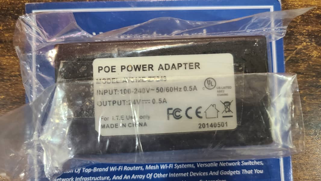 PoE Adapter | PoE 24V 0.5A 12W Carrier Power Over Ethernet Branded Use 5