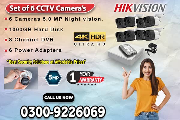 6 CCTV Cameras Set In DHA (HIK Vision) 0