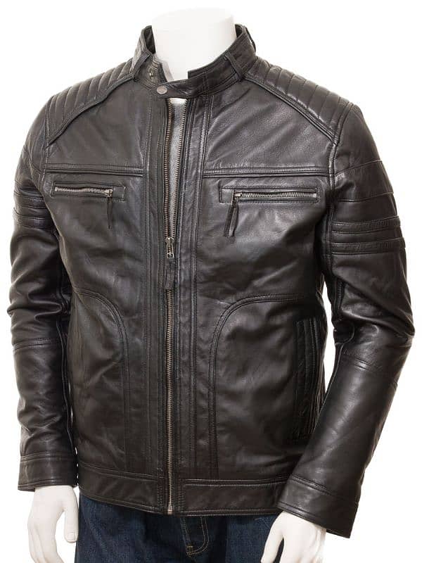 100% original camel leather jacket 1