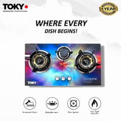 Tokyo Gass Brass Burner - Tempered Glass - Auto Ignition Hobs