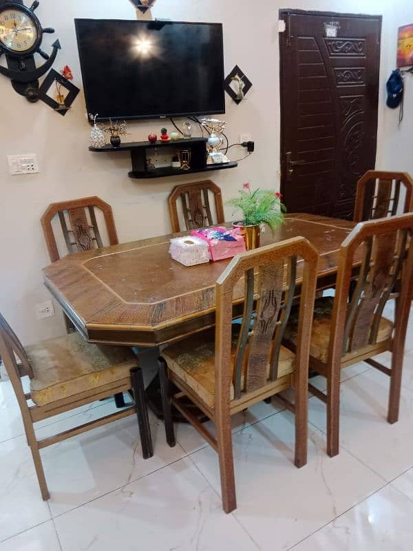 Pure wood k dinning table with 6chairs 3