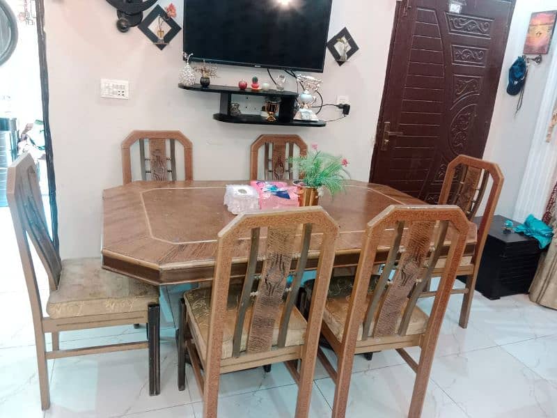 Pure wood k dinning table with 6chairs 4