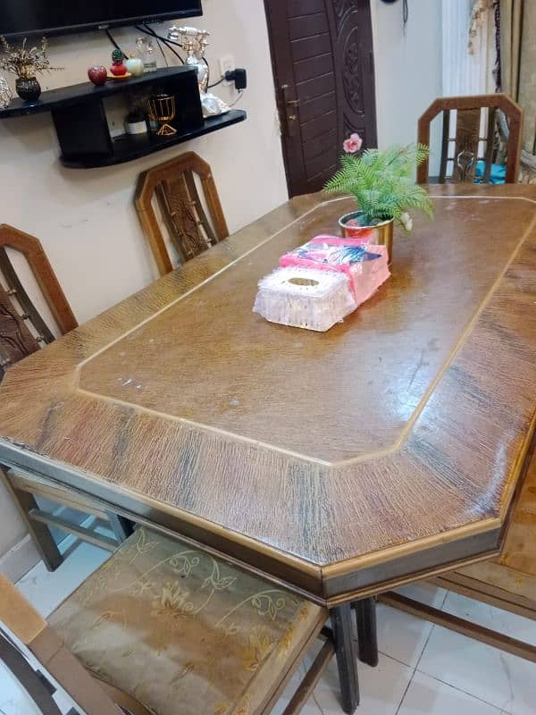 Pure wood k dinning table with 6chairs 5