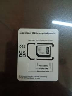 physical ((UK**SIM**)) available in Pakistan