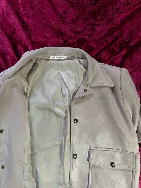 Light Grey Suede leather Jacket 3