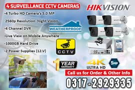 4 CCTV Cameras Bundle Brand HIKVision