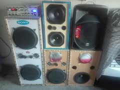 4spikr 12inch. 2spikr8/1spikr10/2sp5/all box500wat amplifair