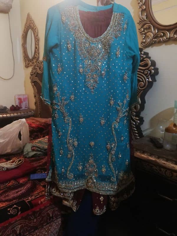 Net Mexi for sale & hand made work suit with sharara 1