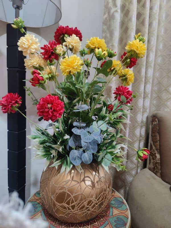 artificial flower and pot 0