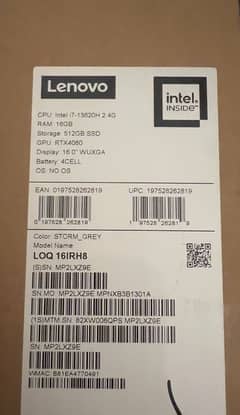 LOQ 16IRH8 Gaming Laptop - Unused and in pristine condition!