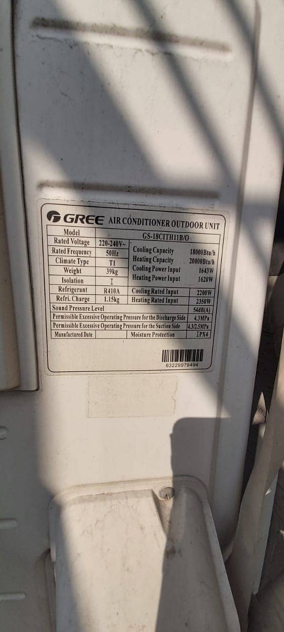 Gree 1.5 ton Split/AC  inverter heat & cool 3