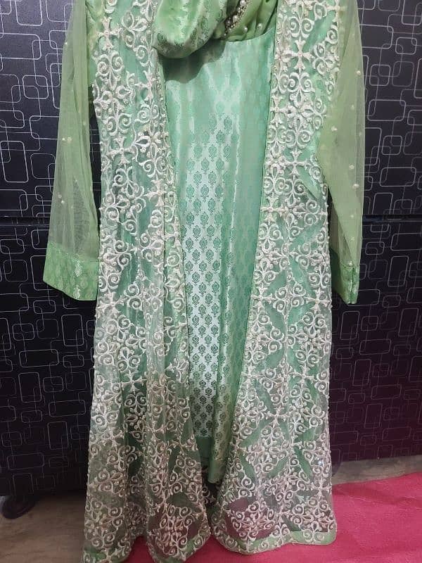 3 peace jamawaar suit amd trouser with gown gown in net 1