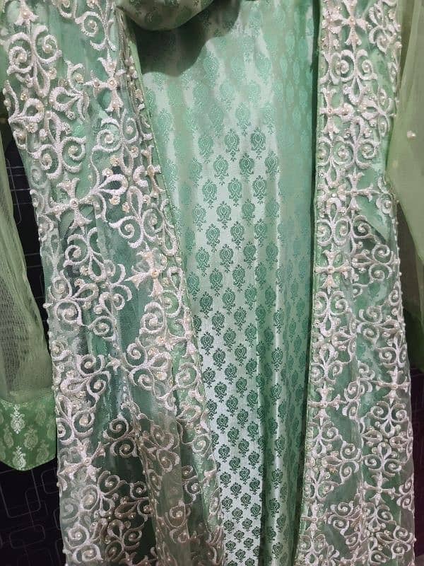 3 peace jamawaar suit amd trouser with gown gown in net 2