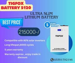 Tigfox lithium ion battery 48V 100ah