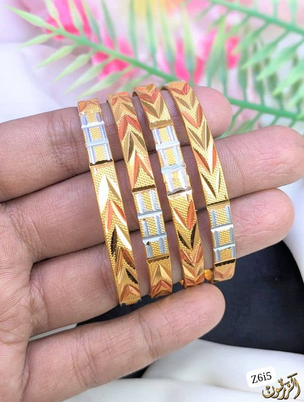 *Indian Bangles* Delicate Design Fancy Indian Item 3 Tone Bangle 0