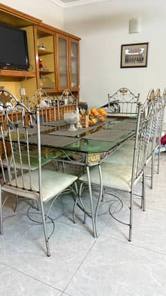 stainless steel dining tables with 8 chairs