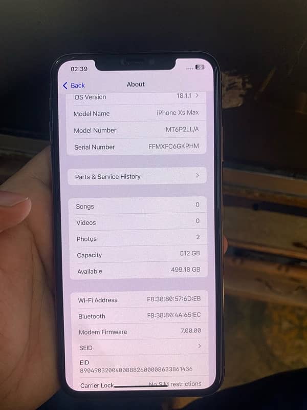 i phone xs max non pta 512 gb 4