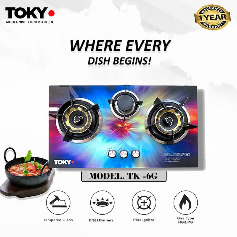 Tokyo Temperd Glas & Stainles Steel With Auto Ignition Hobs Available 2