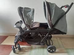 imported double baby pram . .