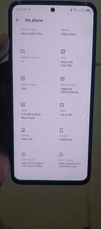 urgent sale Infinix zero x pro 9