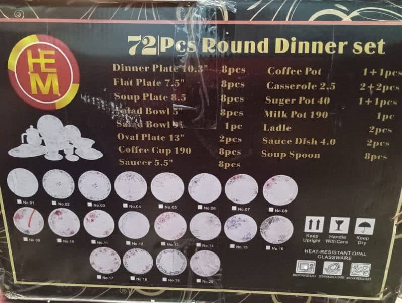 72 PCs Round dinner set 3